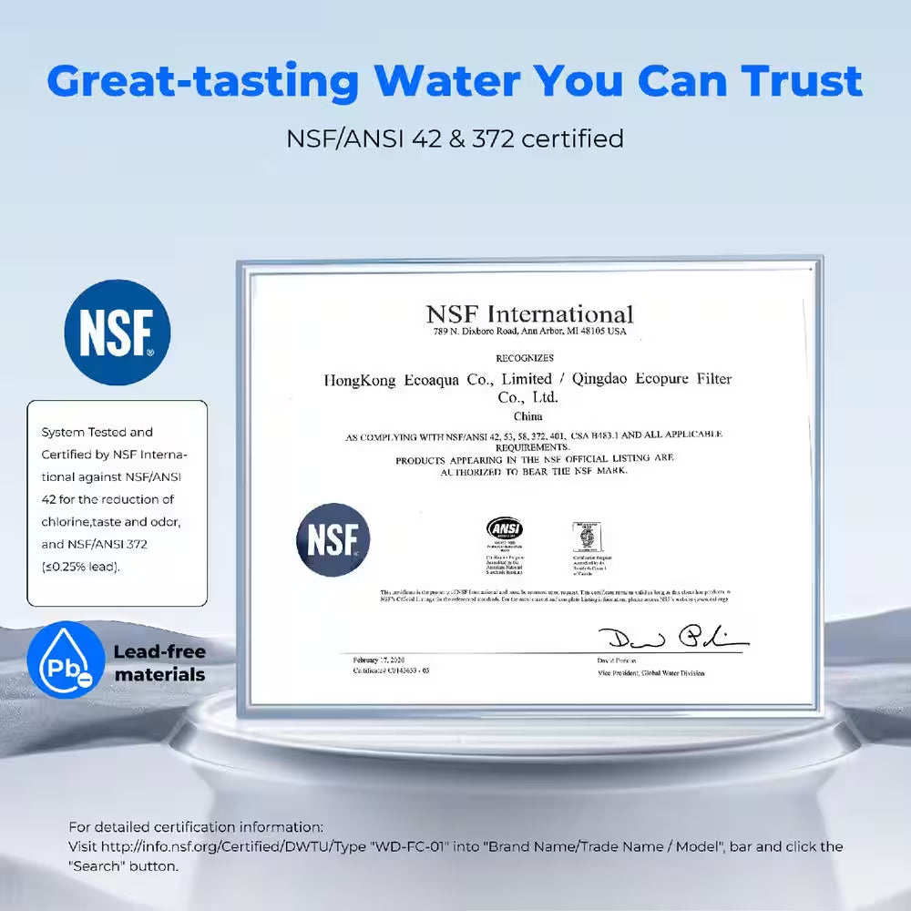 Water Filter for Sink Faucet, NSF Certified Water Purifier, 320 Gallon,Faucet Mount Water Filtration System, 1 Filter