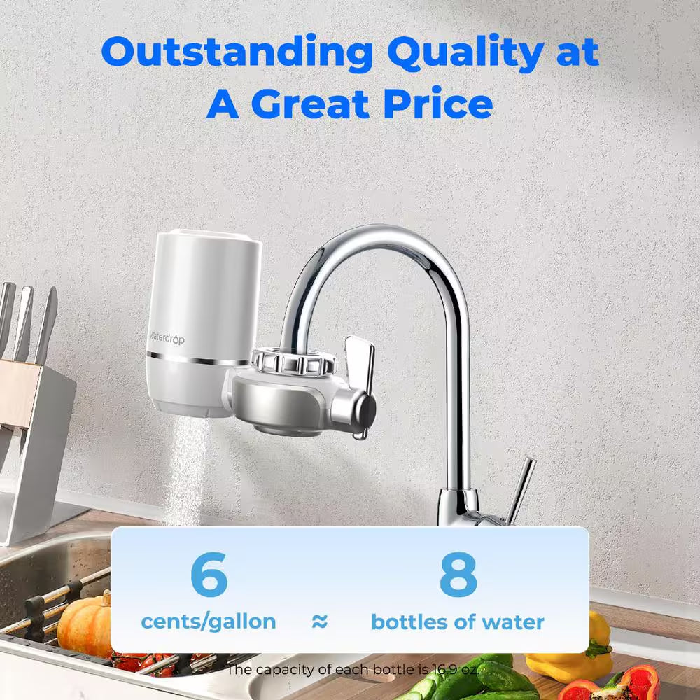Water Filter for Sink Faucet, NSF Certified Water Purifier, 320 Gallon,Faucet Mount Water Filtration System, 1 Filter